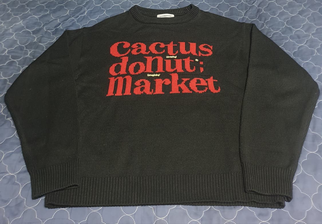 (품절매물) 캑터스도넛마켓 CDM 시그니처로고 니트 블랙 (L) 상품이미지3