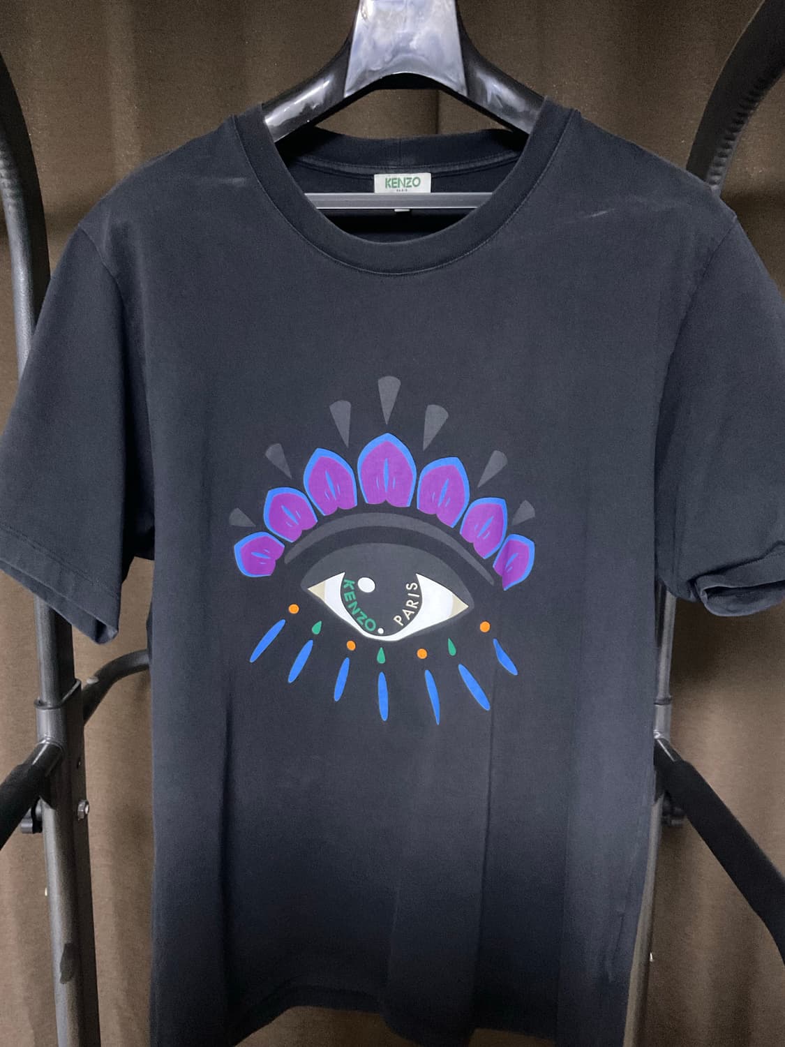 겐조 빅아이 자수 반팔 티셔츠 블랙 상품이미지1