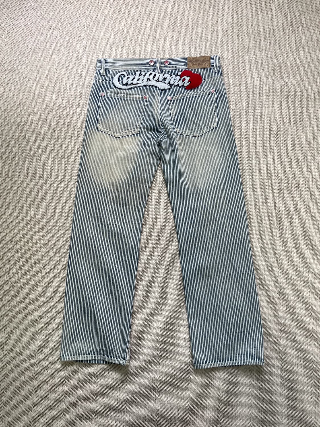 빈티지 히코리 디스트로이드 패치워크 데님팬츠 상품이미지6