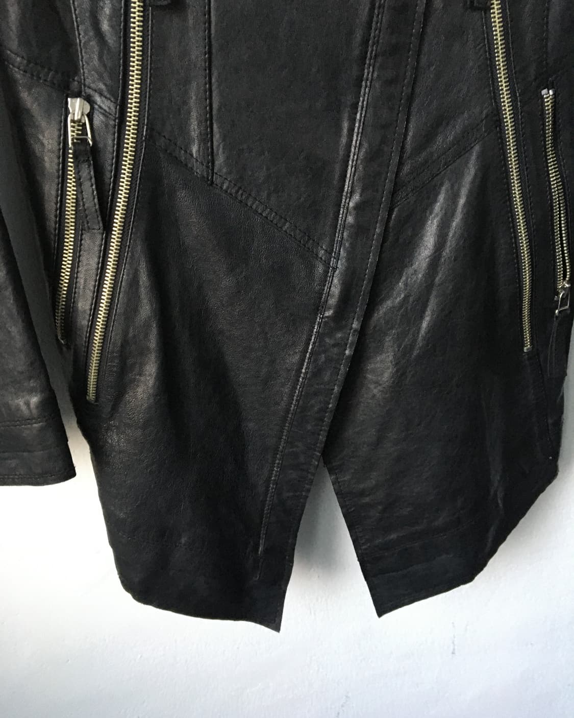 Unbalanced lamb leather jacket 상품이미지4