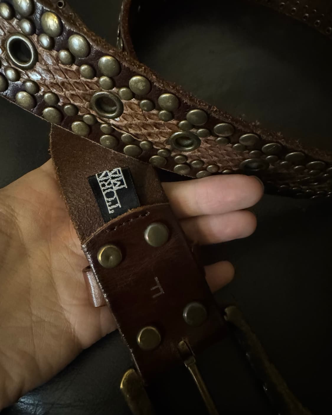 “Tornadomart” python Details stud belt   상품이미지2