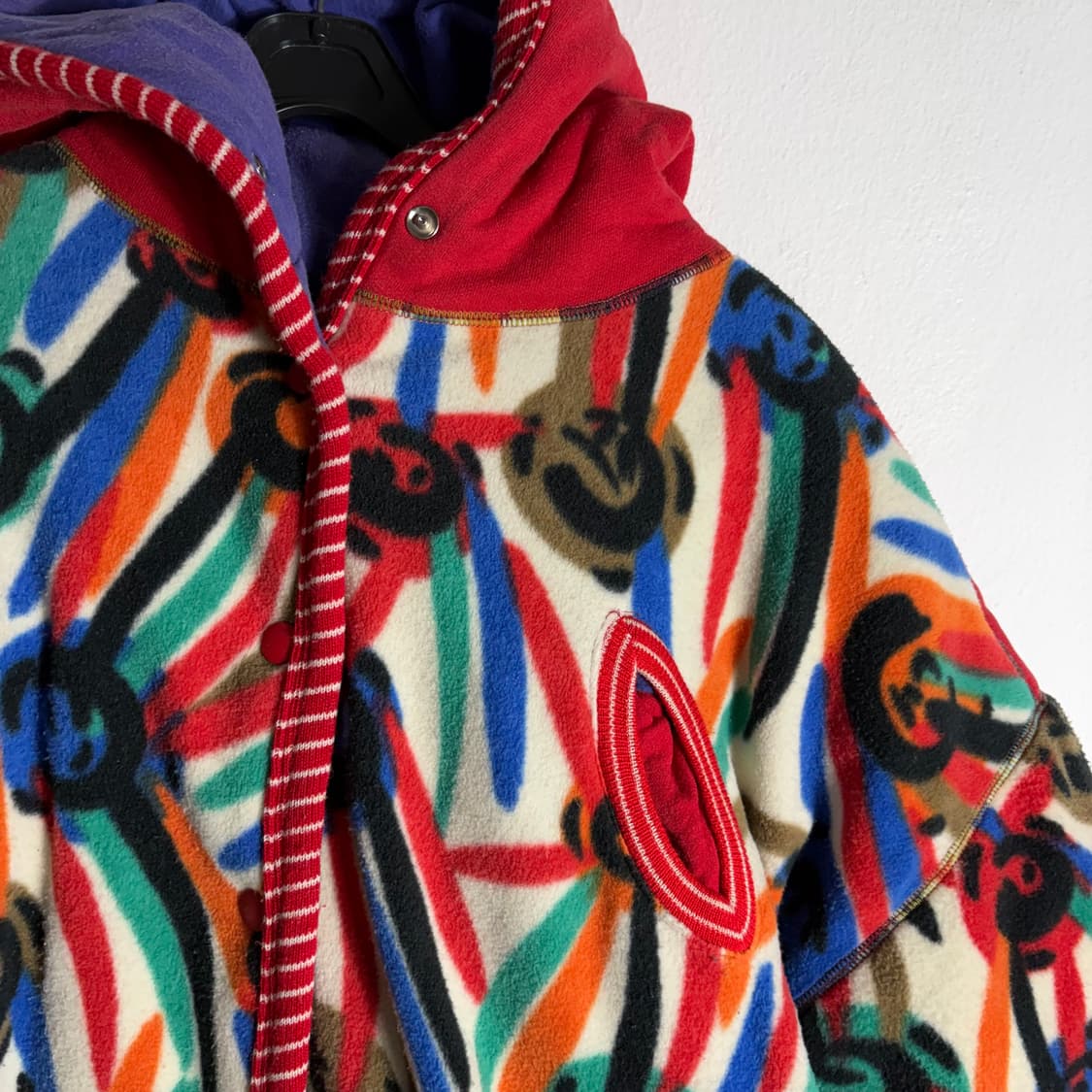 미쏘니 빈티지 패턴 후리스 후드 자켓(Free) 상품이미지3