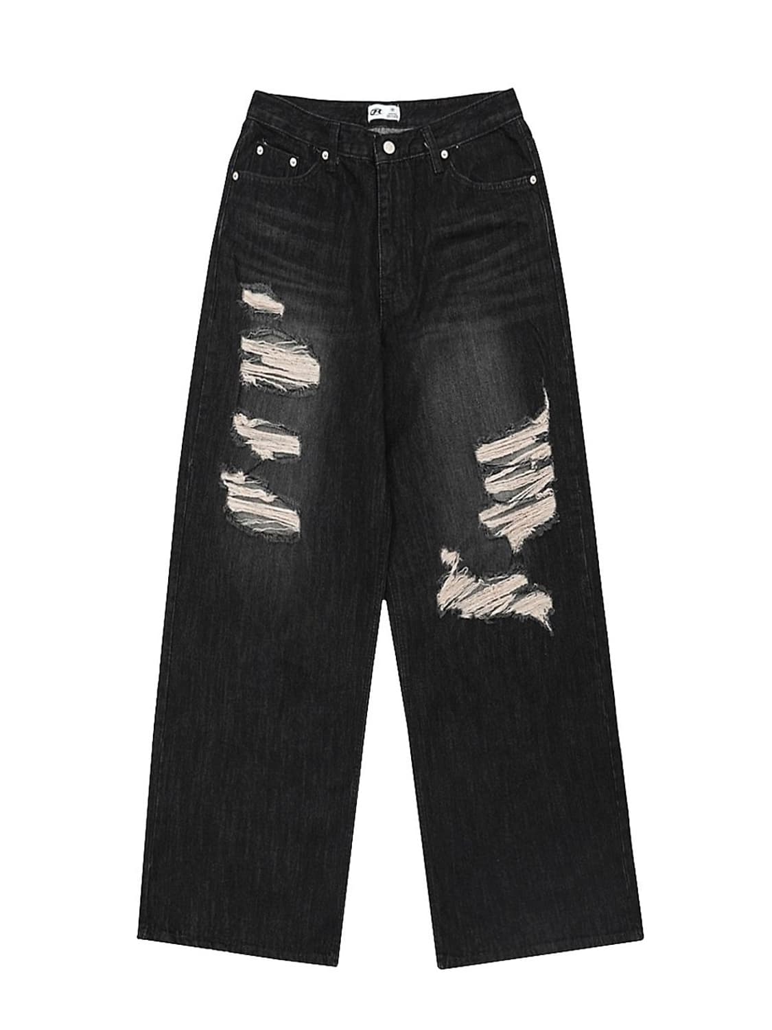 카리나 착용) 락케이크 Faye Damage Jeans Black xs 상품이미지1