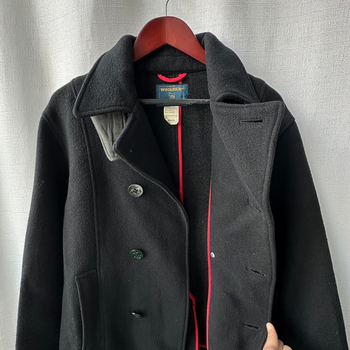 울리치 클래식 울혼방 피코트 블랙 M 상품이미지6