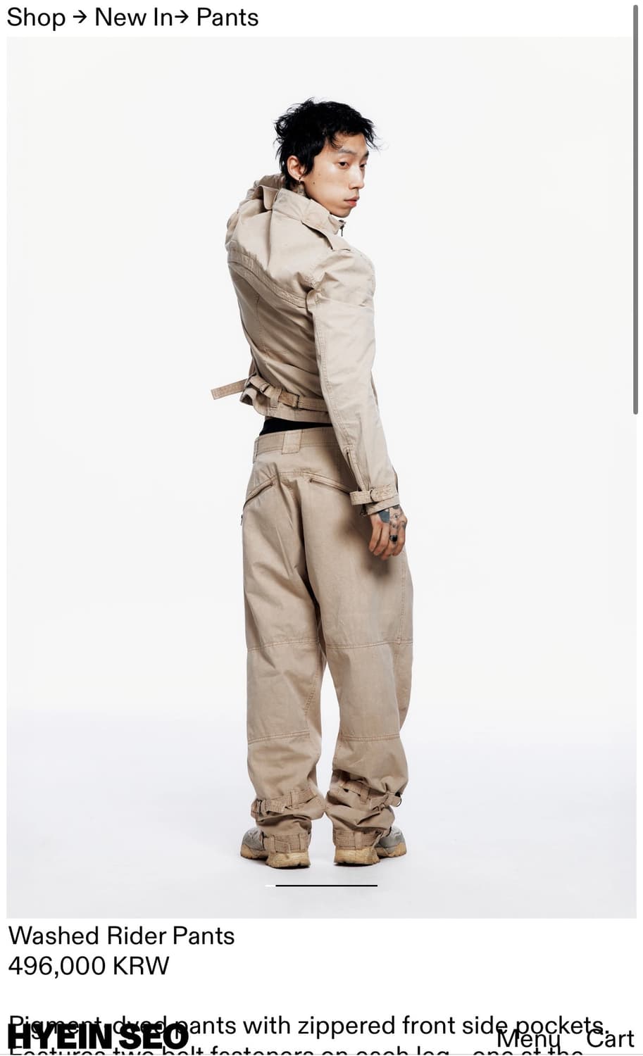 HYEIN SEO 혜인서 워싱 라이더 팬츠 상품이미지1