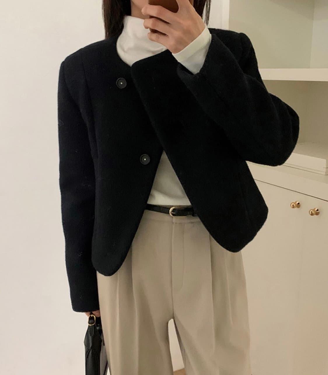 가내스라 니즈 카센티노 크롭 자켓 딥네이비 상품이미지2