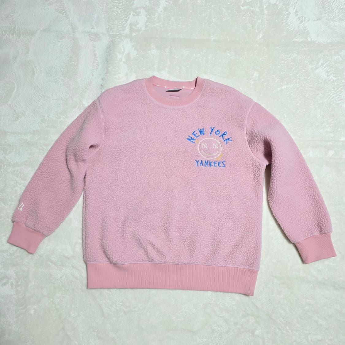 (S)여성 MLB 오버핏 뽀글이 맨투맨 상품이미지1