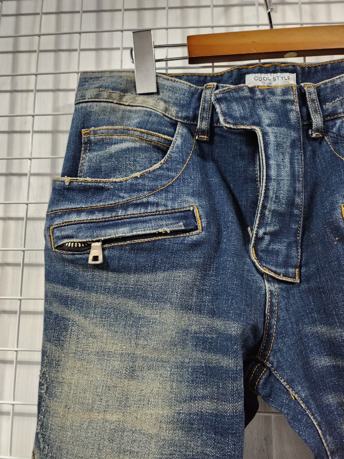 발망st바이커 스타일 데님팬츠 상품이미지3