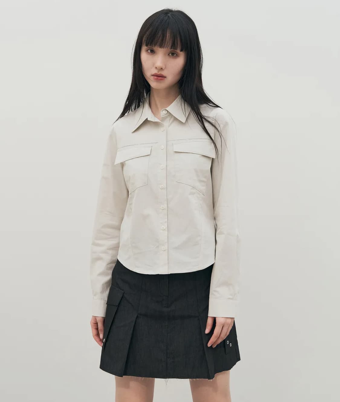 시스에이 투 포켓 슬림 셔츠 [beige] 상품이미지1