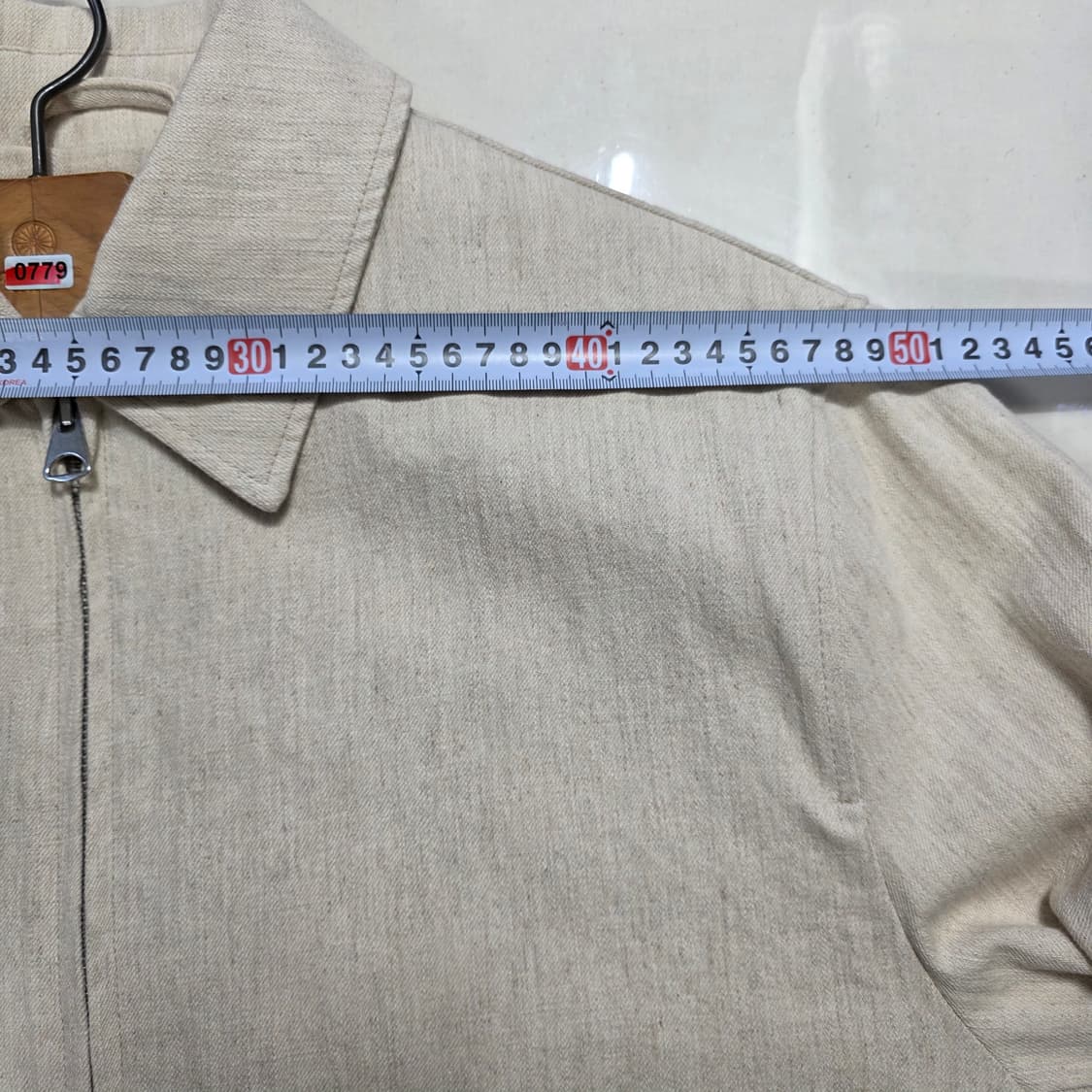0779 H&M 린넨 혼방 집업 자켓 베이지 M 남성 캐주얼 점퍼 상품이미지3
