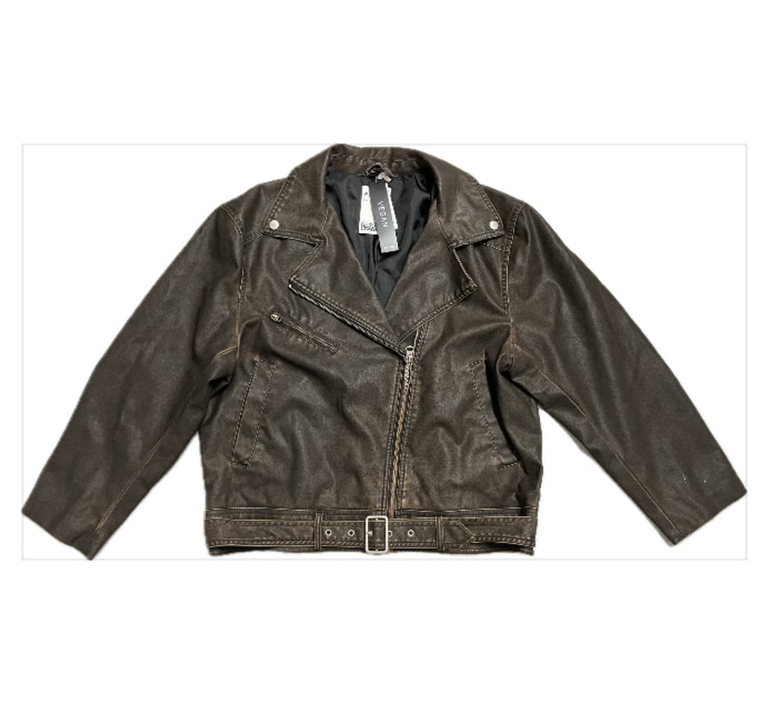 H&M 레더 라이더 자켓 브라운 상품이미지1