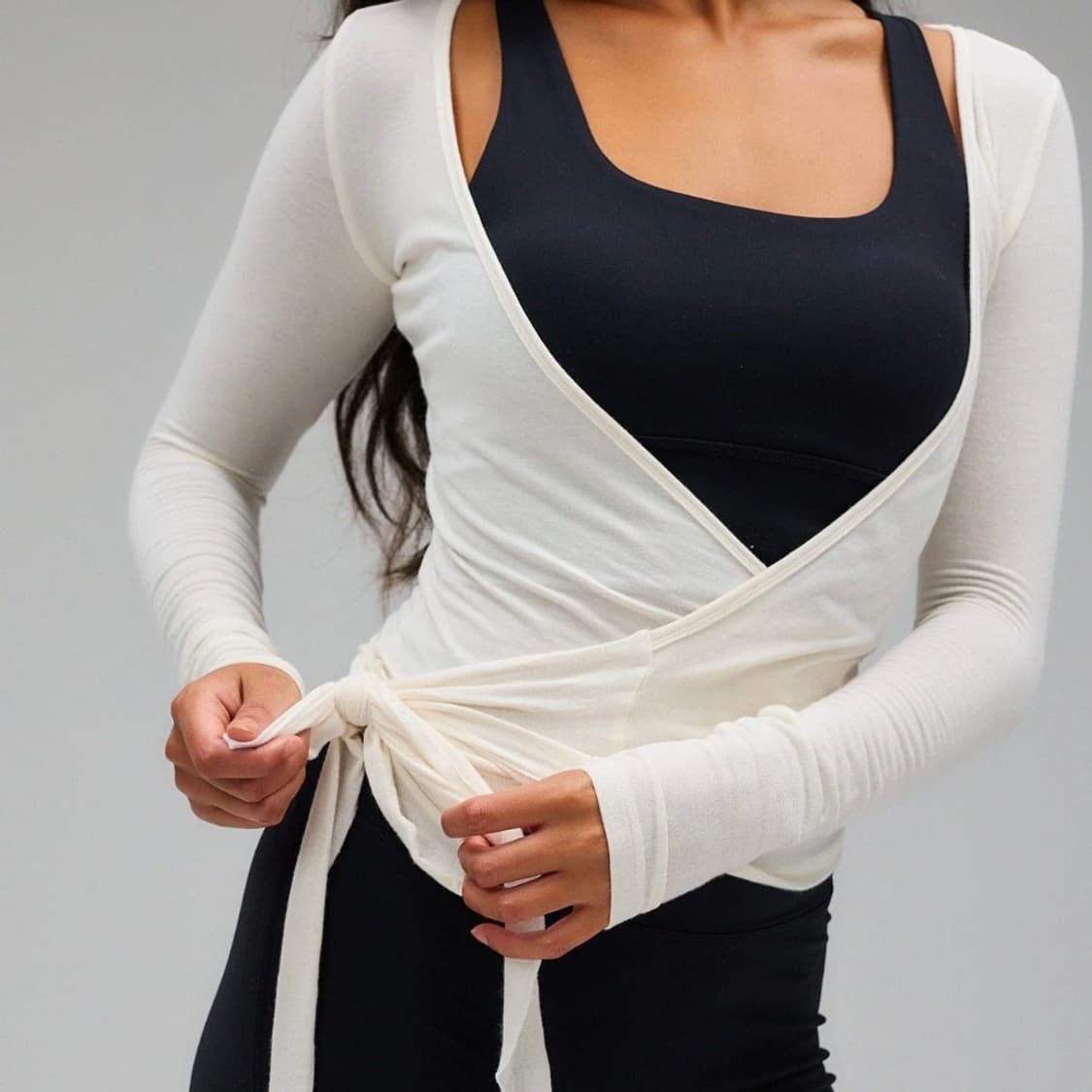 exercere ballet wrap blouse white s+m 상품이미지2