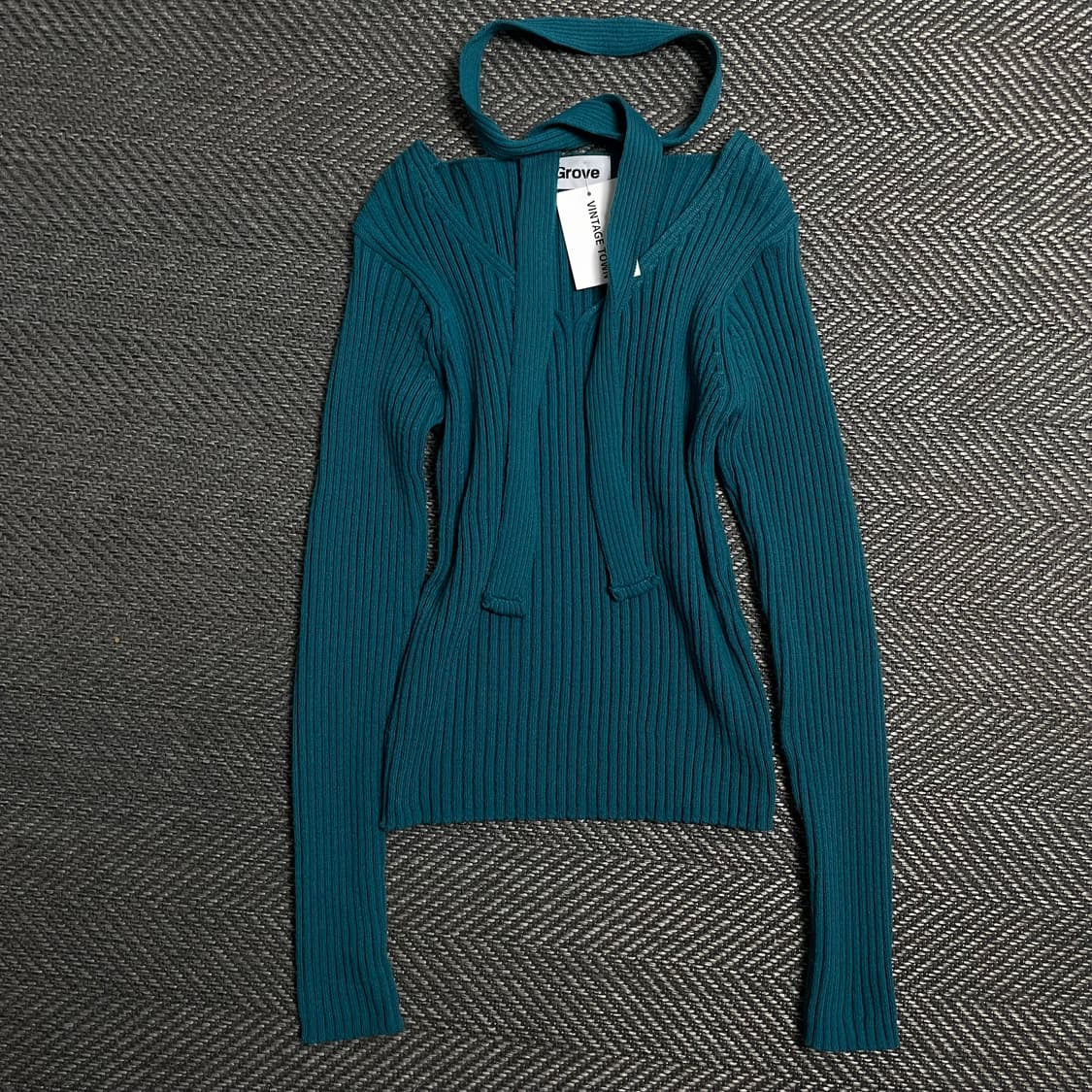 빈티지 우먼스 골지 슬림핏 초커 머플러 니트y 5333 상품이미지2