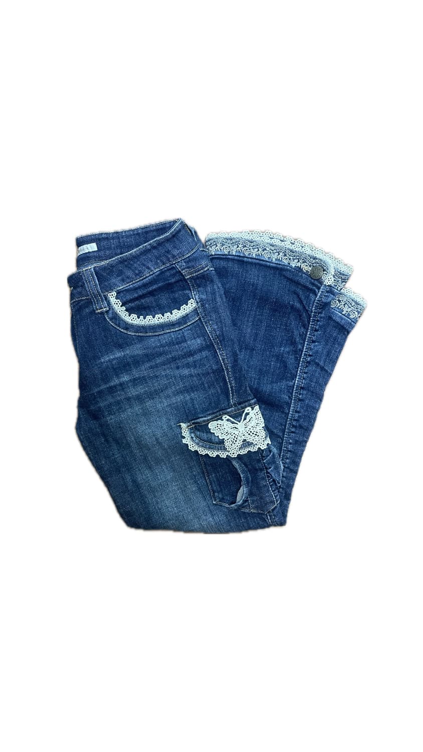 엑시즈팜 레이스 데님 7부 팬츠 상품이미지1