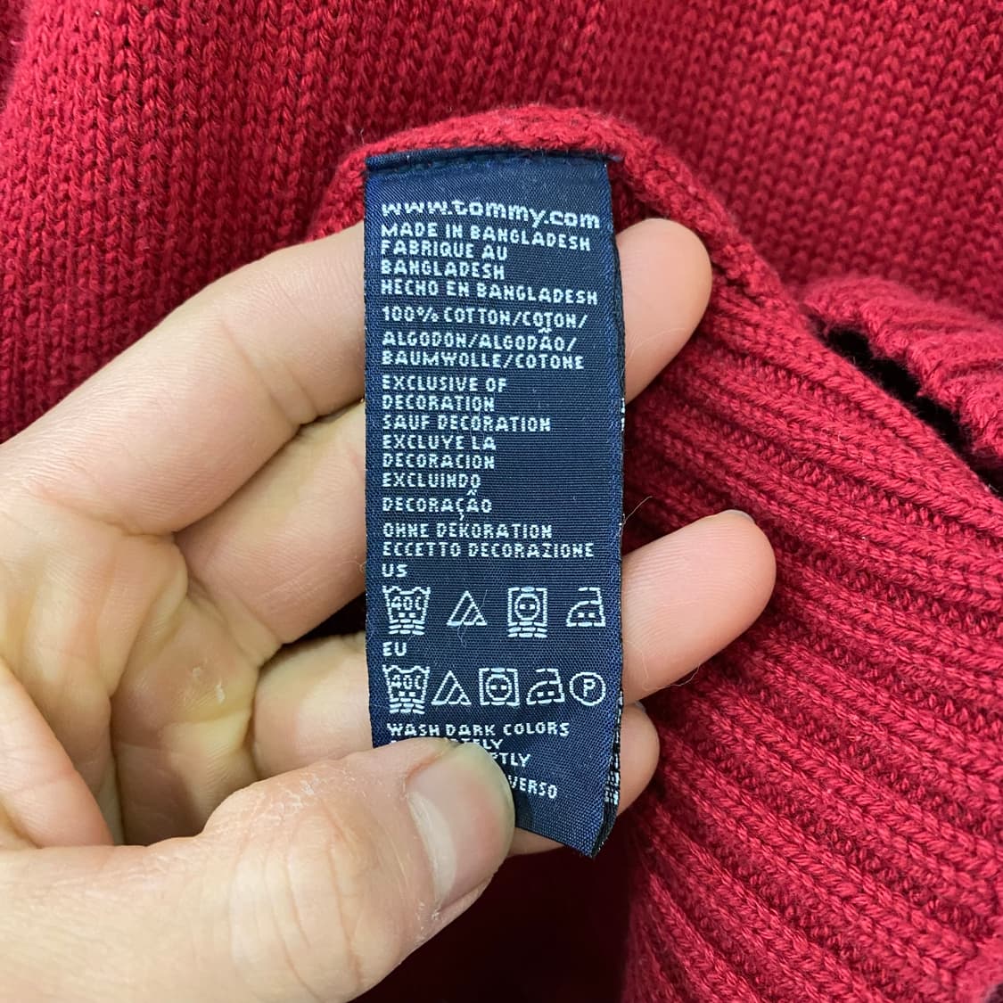 타미 빅로고 니트 반집업(XL) 상품이미지4