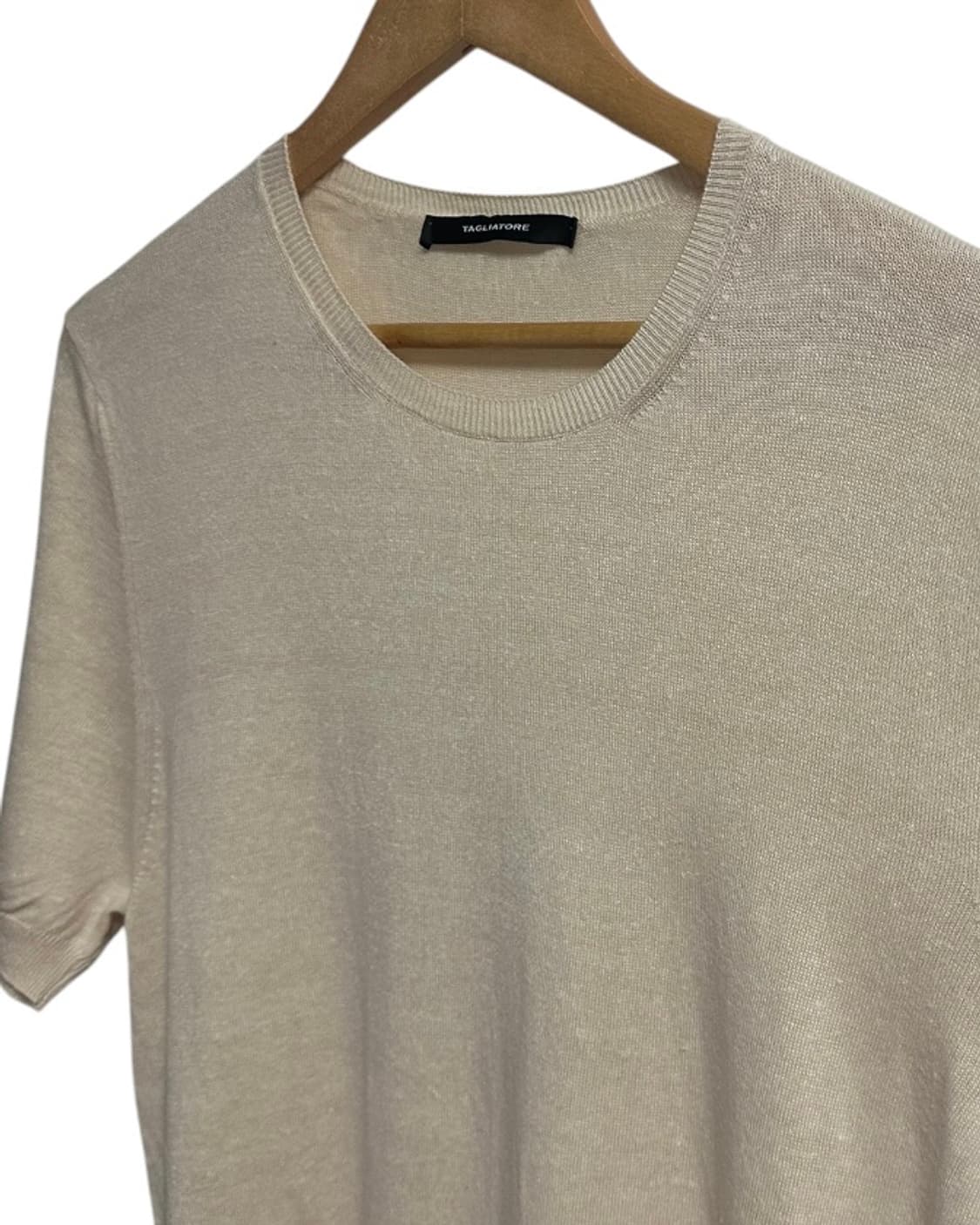 딸리아또레(TAGLIATORE) 린넨 라운드넥 반팔니트 52(XL) 상품이미지3