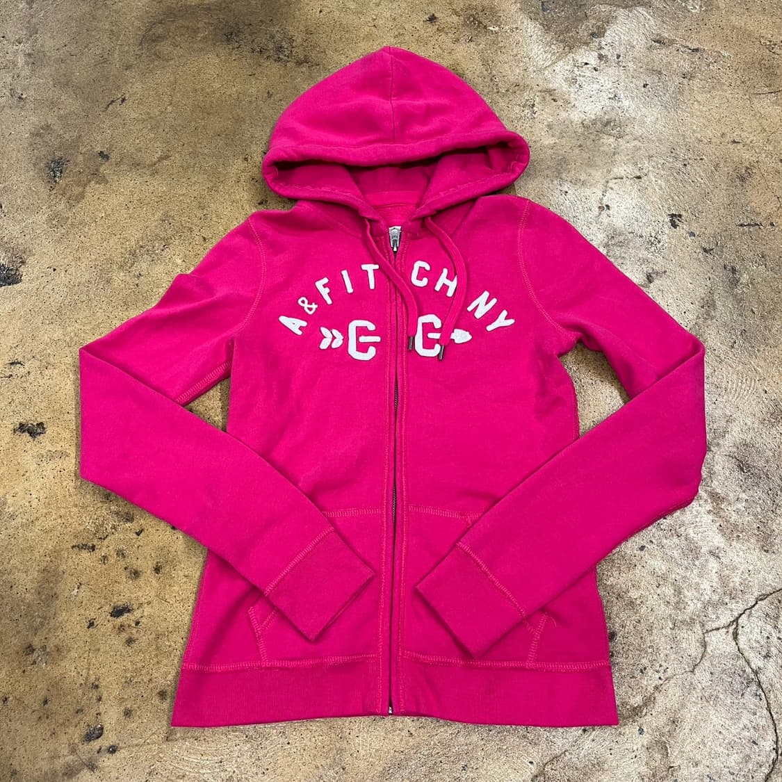 아베크롬비 핑크 딱붙 후드집업 상품이미지2