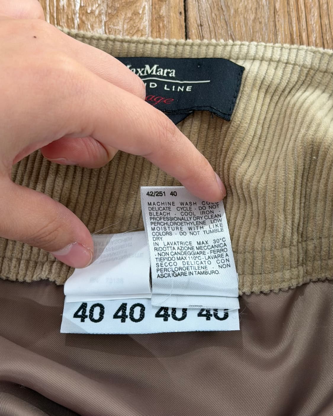 막스 마라 위캔드 베이지 코듀로이 버튼 포켓 스커트 상품이미지9