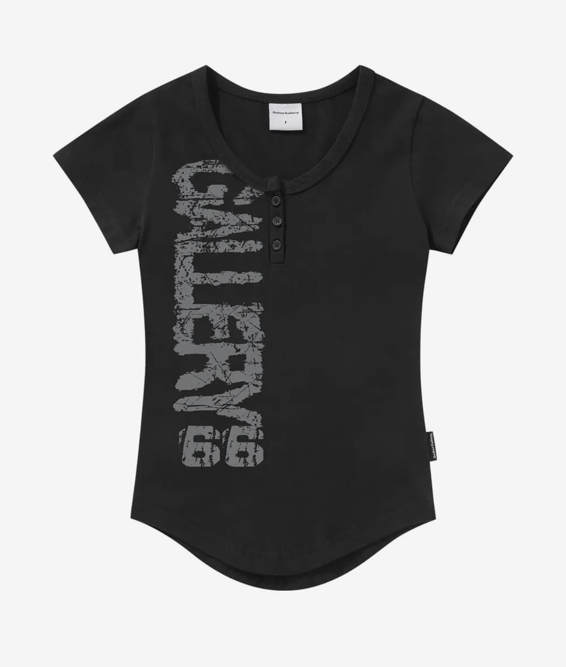 가터갤러리 PAINTED LOGO BUTTON CROP TOP_BK 상품이미지1