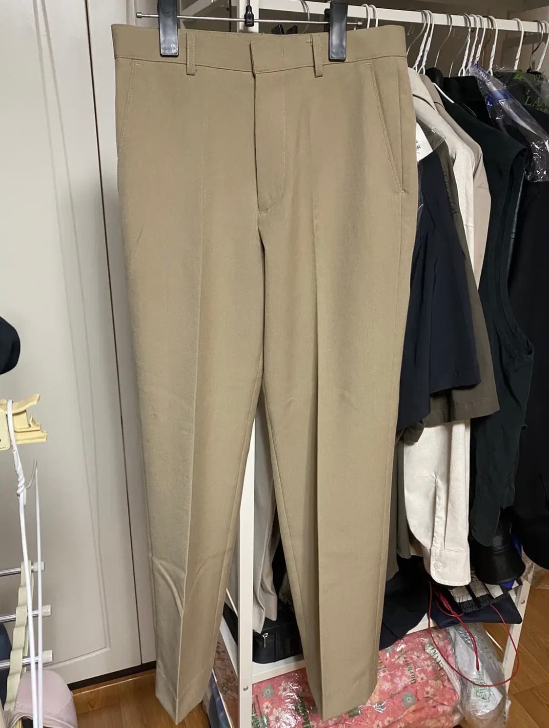 이스트쿤스트 - 롱 와이드 슬랙스 (베이지/S) 상품이미지1