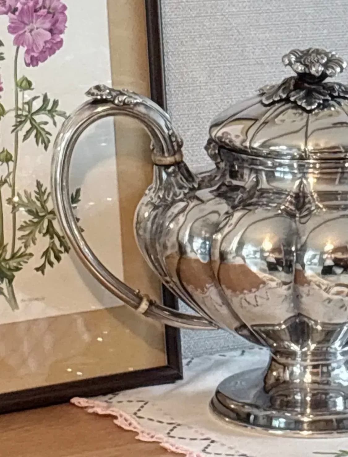 앤틱 풋티드 호박 실버플레이트 티팟 상품이미지5