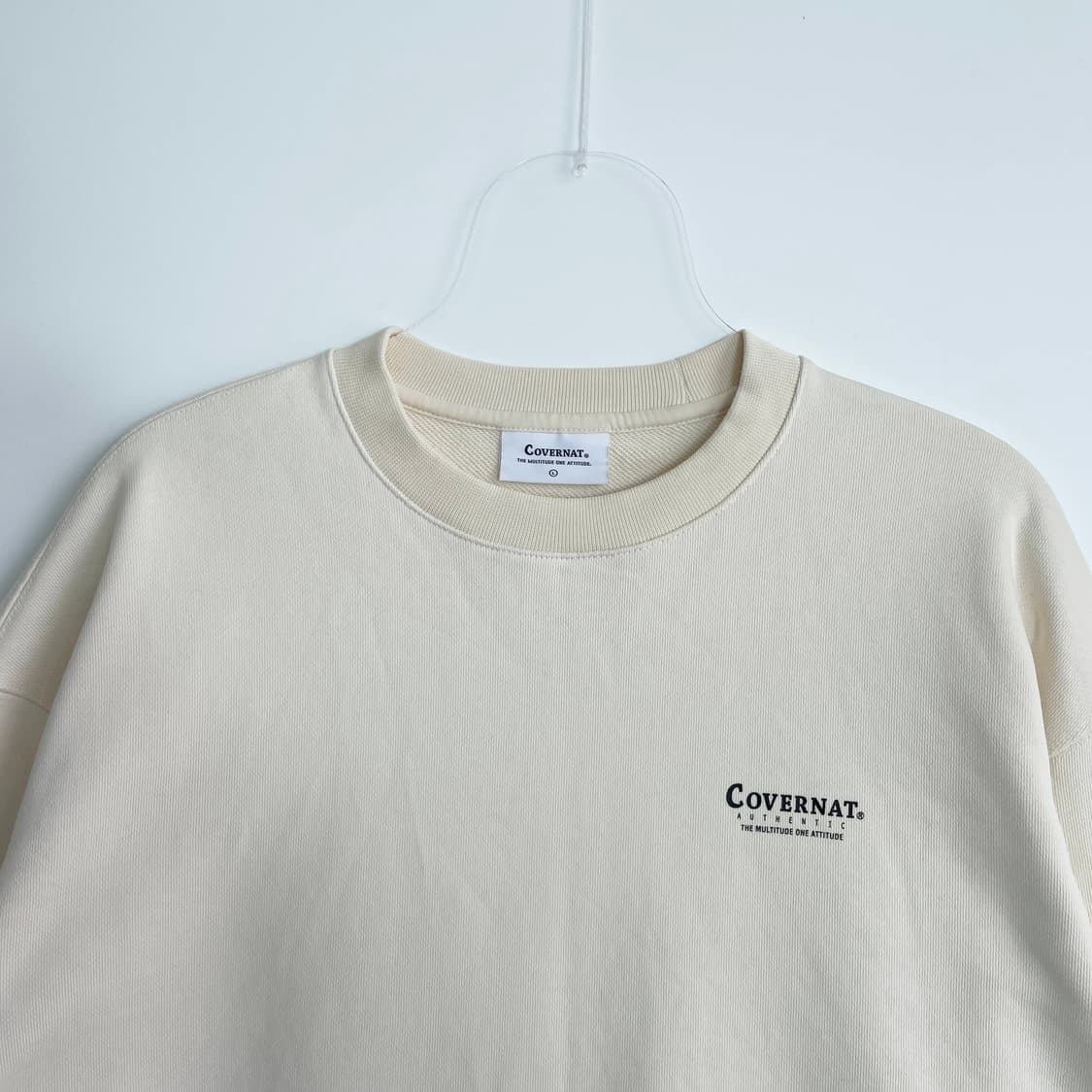 B1 커버낫 어센틱 로고 맨투맨 아이보리 L사이즈 상품이미지2