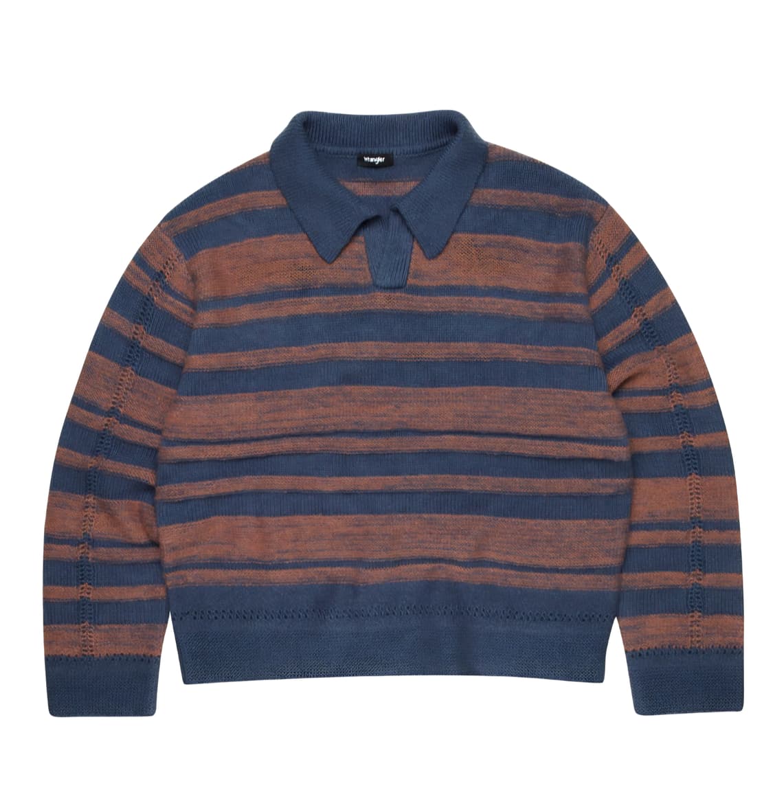 랭글러 카라넥 스트라이프 니트 블루 XL  상품이미지1