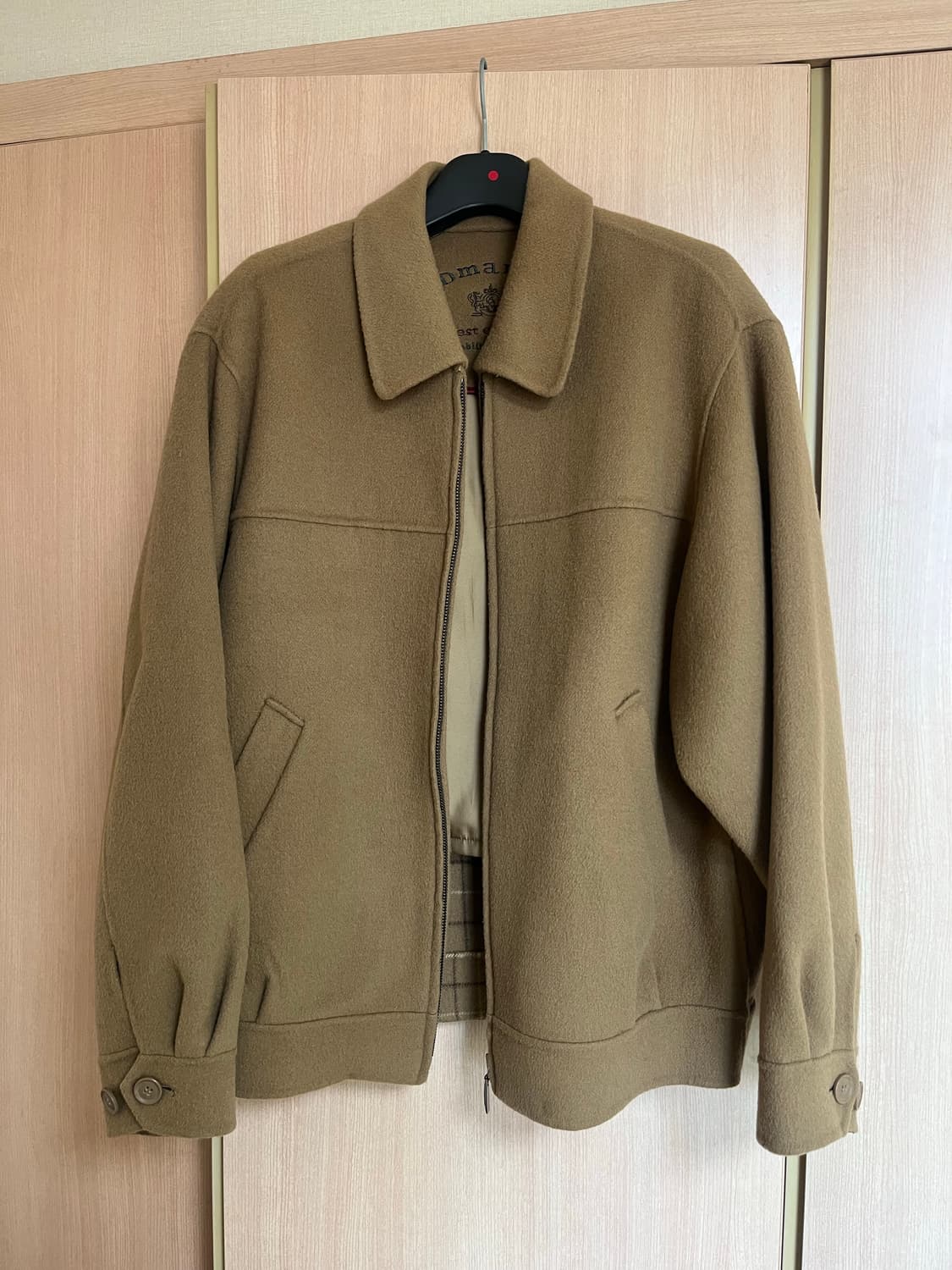 빈티지 울 블루종 자켓 베이지 L 상품이미지1