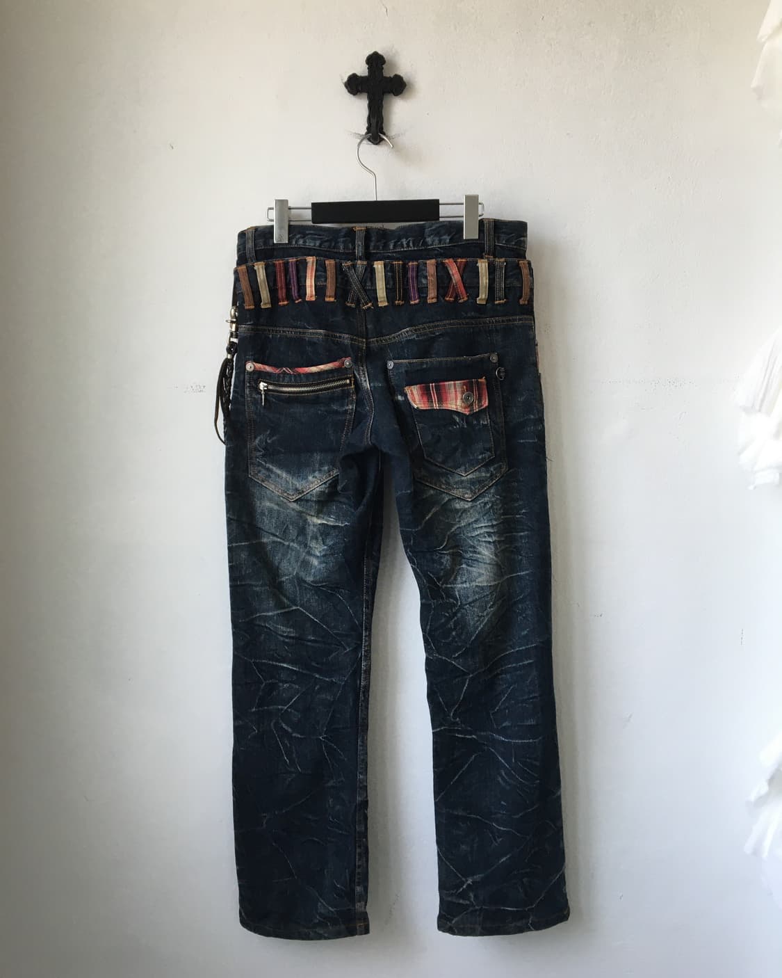 Double waist washing denim pants 상품이미지3