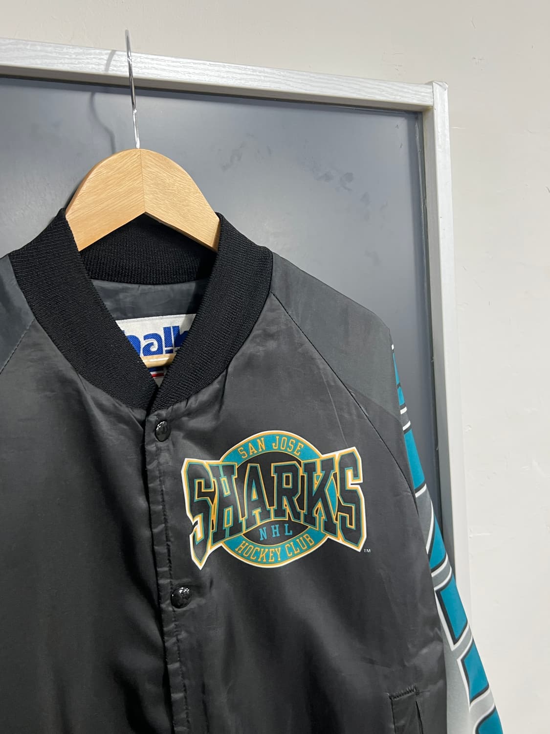 90s American Vintage 올드스쿨 산호세 샤크스 봄버 자켓 상품이미지2