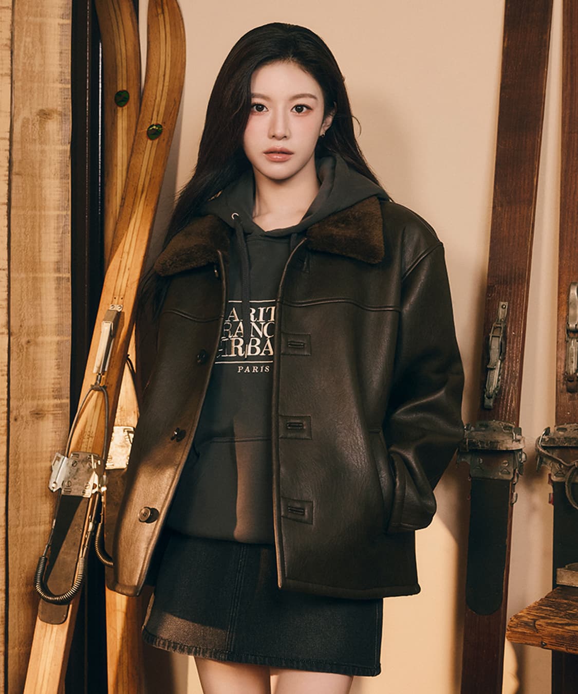 마리떼 프랑소와 저버 / 오버핏 무스탕 LEATHER OVER fit  상품이미지4