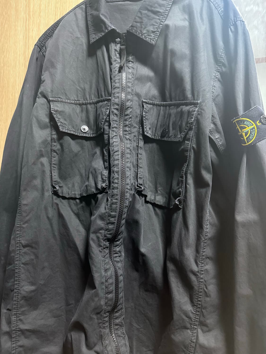 스톤아일랜드 올드이펙트 오버셔츠 블랙 21fw XL 상품이미지1