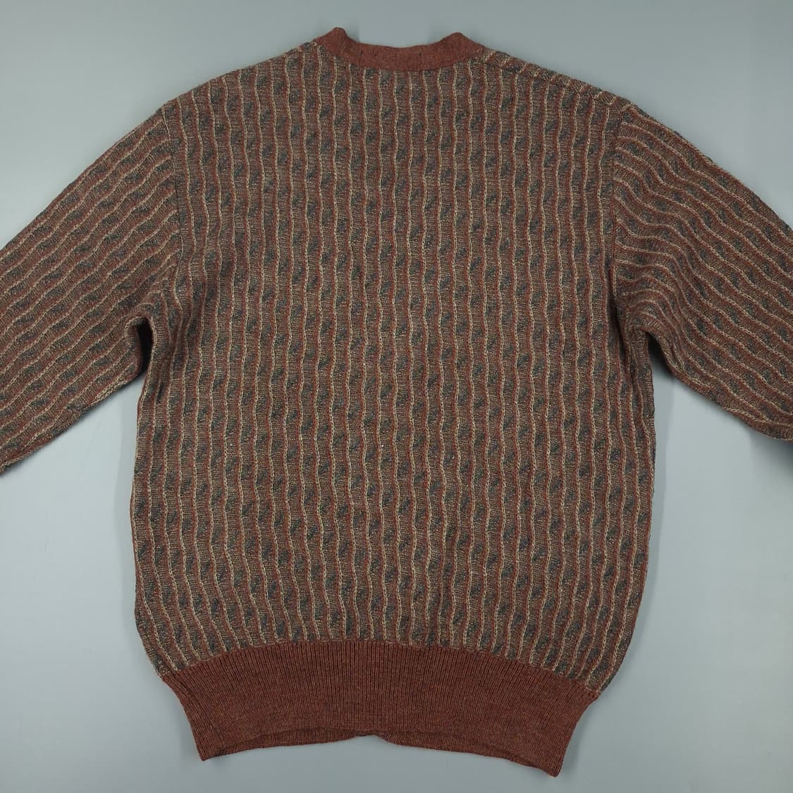 오스틴리드 브라운 멀티컬러 스트라이프 울100 브이넥 니트 가디건 M 상품이미지10