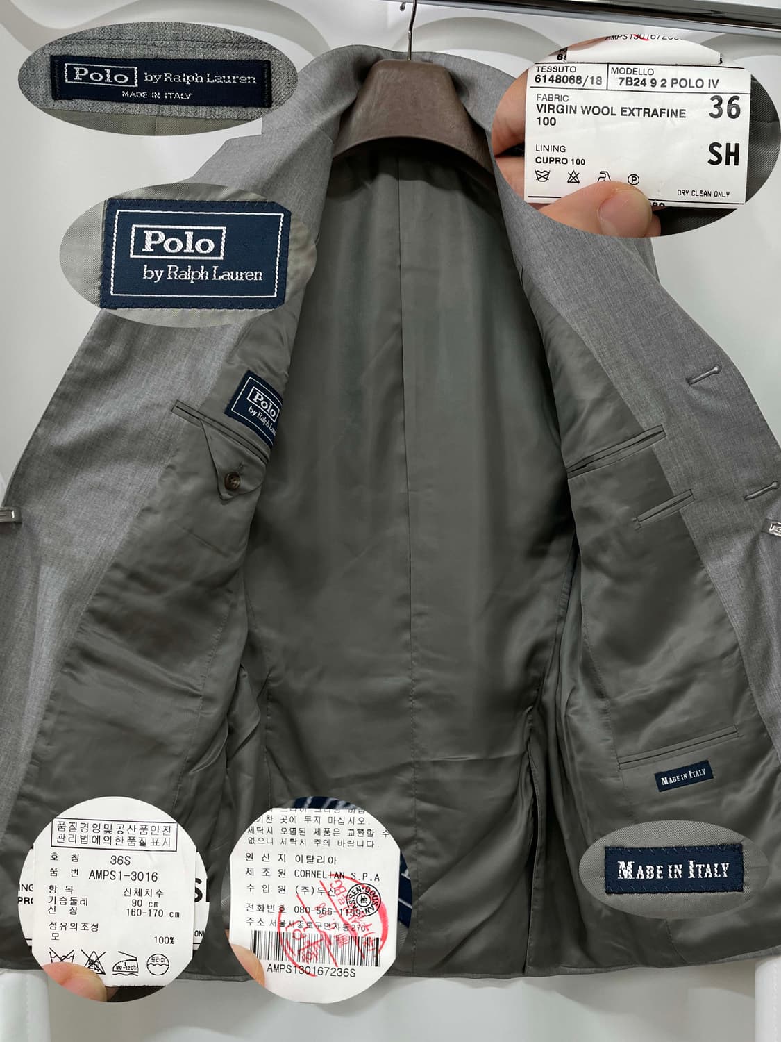 폴로 랄프로렌 꼬리넬리아 이태리 스트라파타 버진울 수트 자켓 상품이미지3