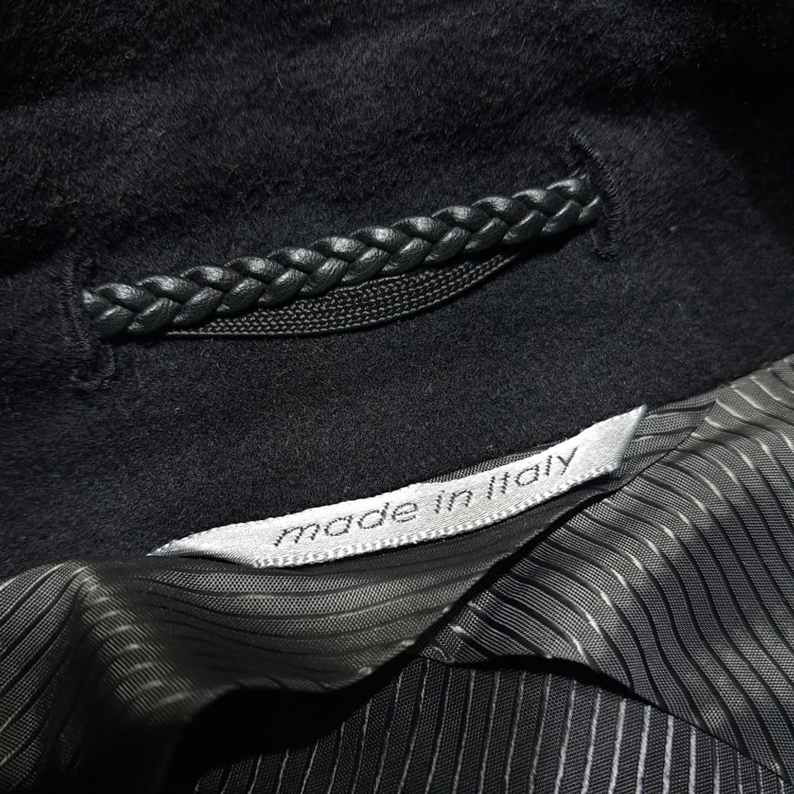 CN988W L 스포트막스 블랙 버진울 래더 더블 롱코트 상품이미지7