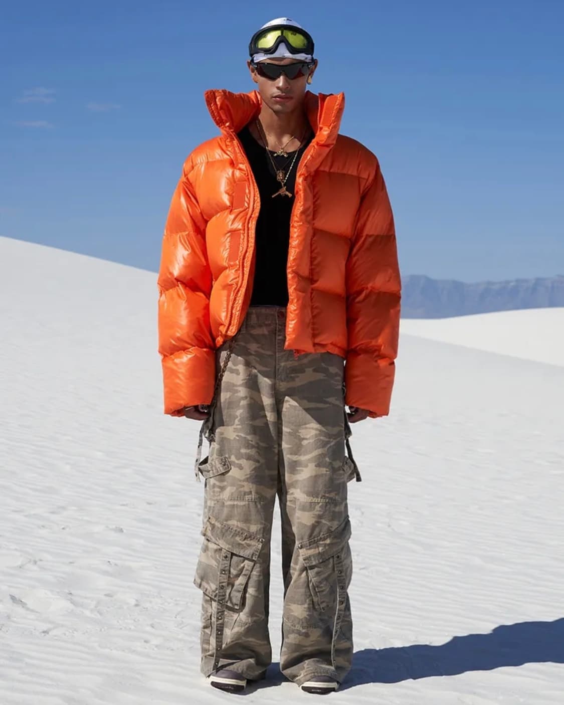 [새상품] LEEY 엠보로고 오버사이즈 푸퍼 재킷 오렌지 (현 YEEL) 상품이미지5