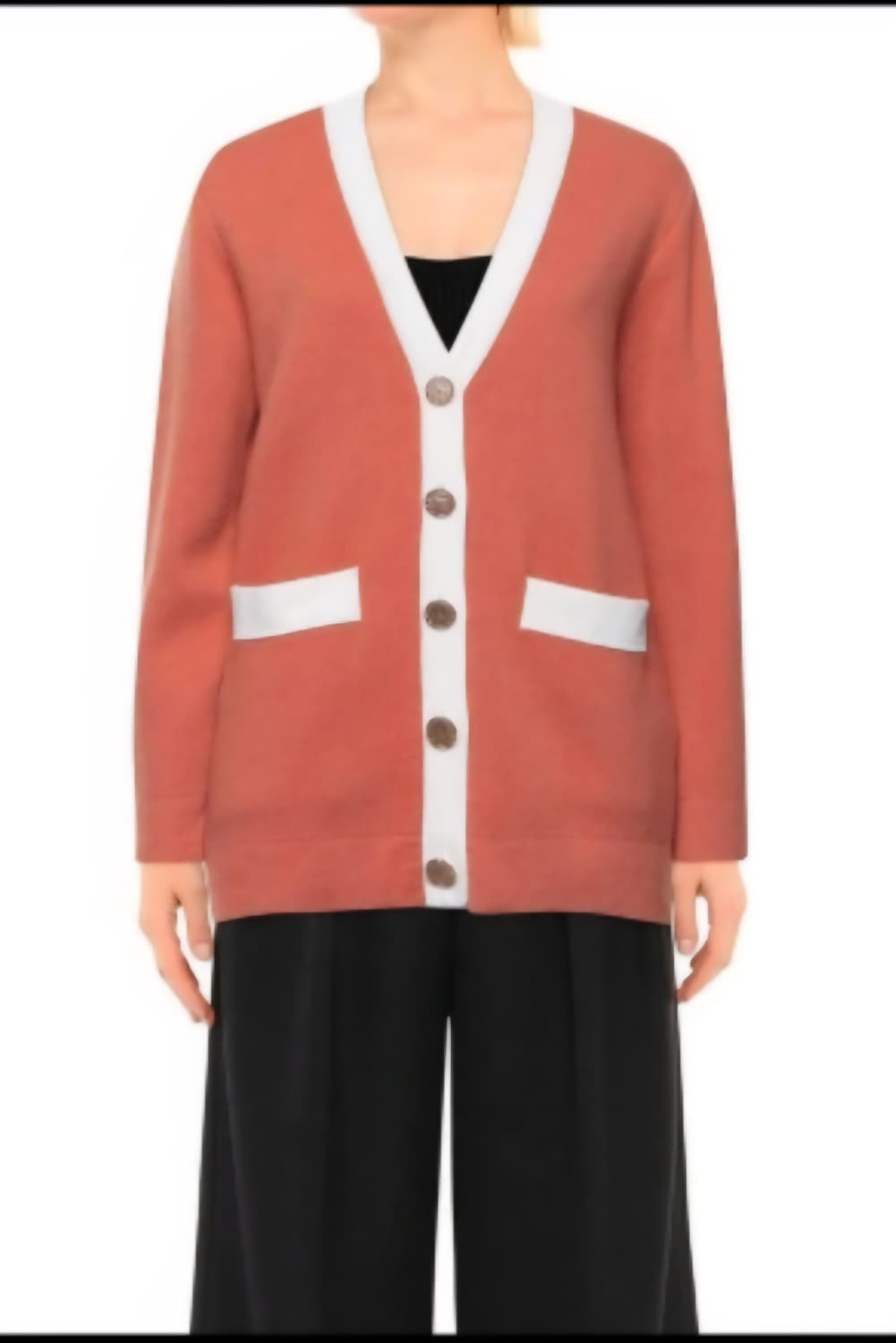 정품) sandro 산드로 캐시미어 울 가디건 피치컬러 상품이미지10