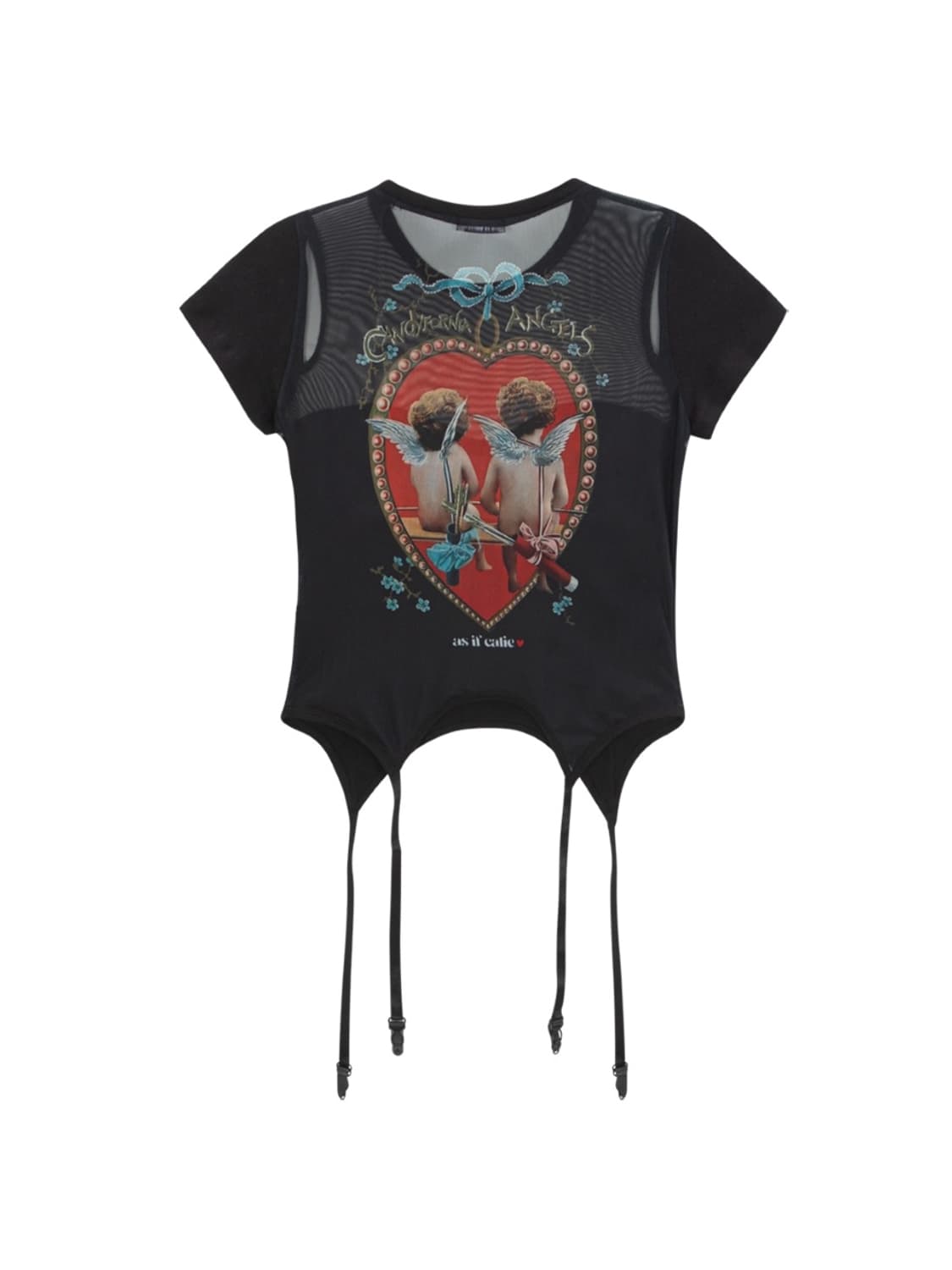  에즈이프캘리 코르셋 메쉬 티셔츠 CORSET MESH T-SHIRT 상품이미지2