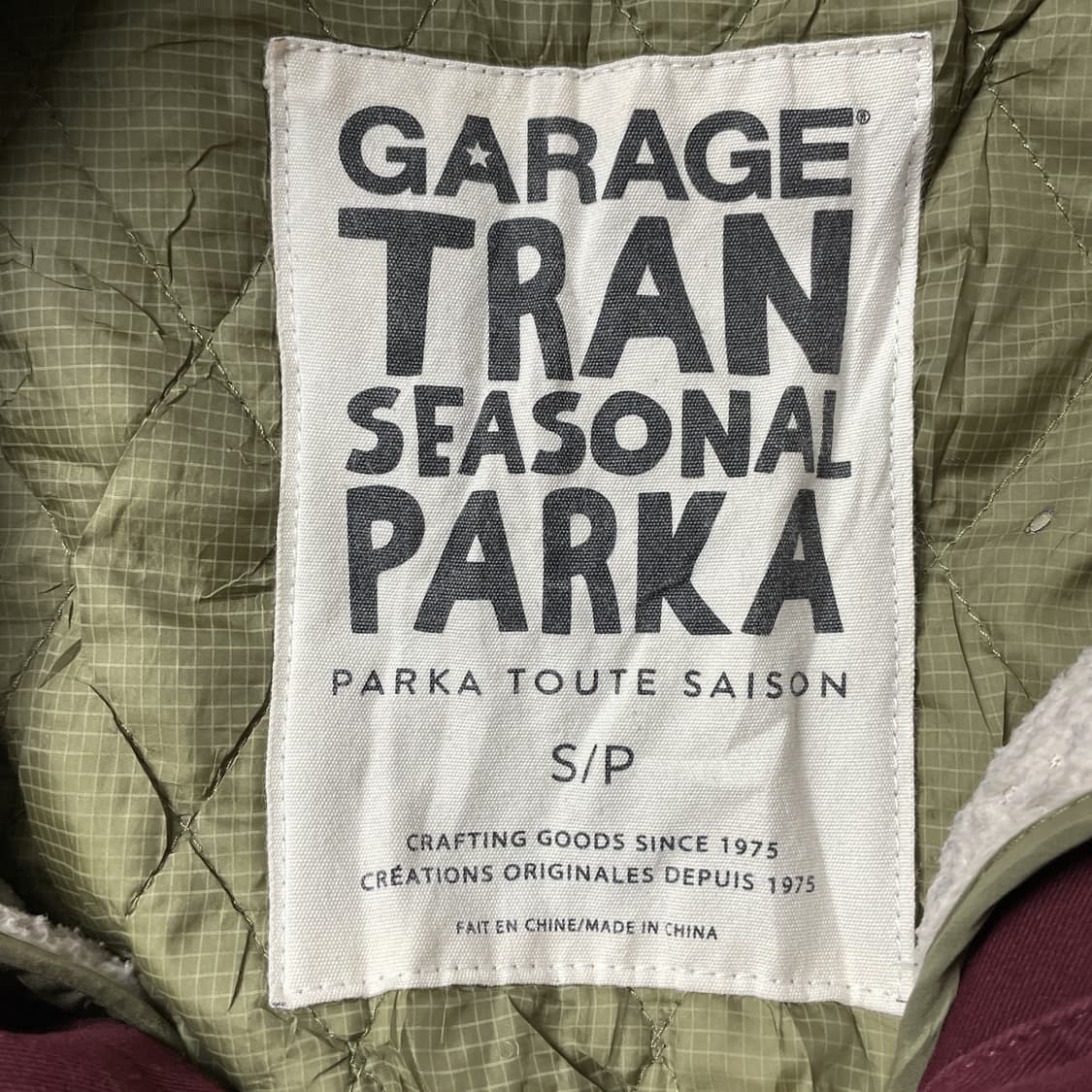 GARAGE 빈티지 와인 퀄팅안감 후드파카 A00336 상품이미지9