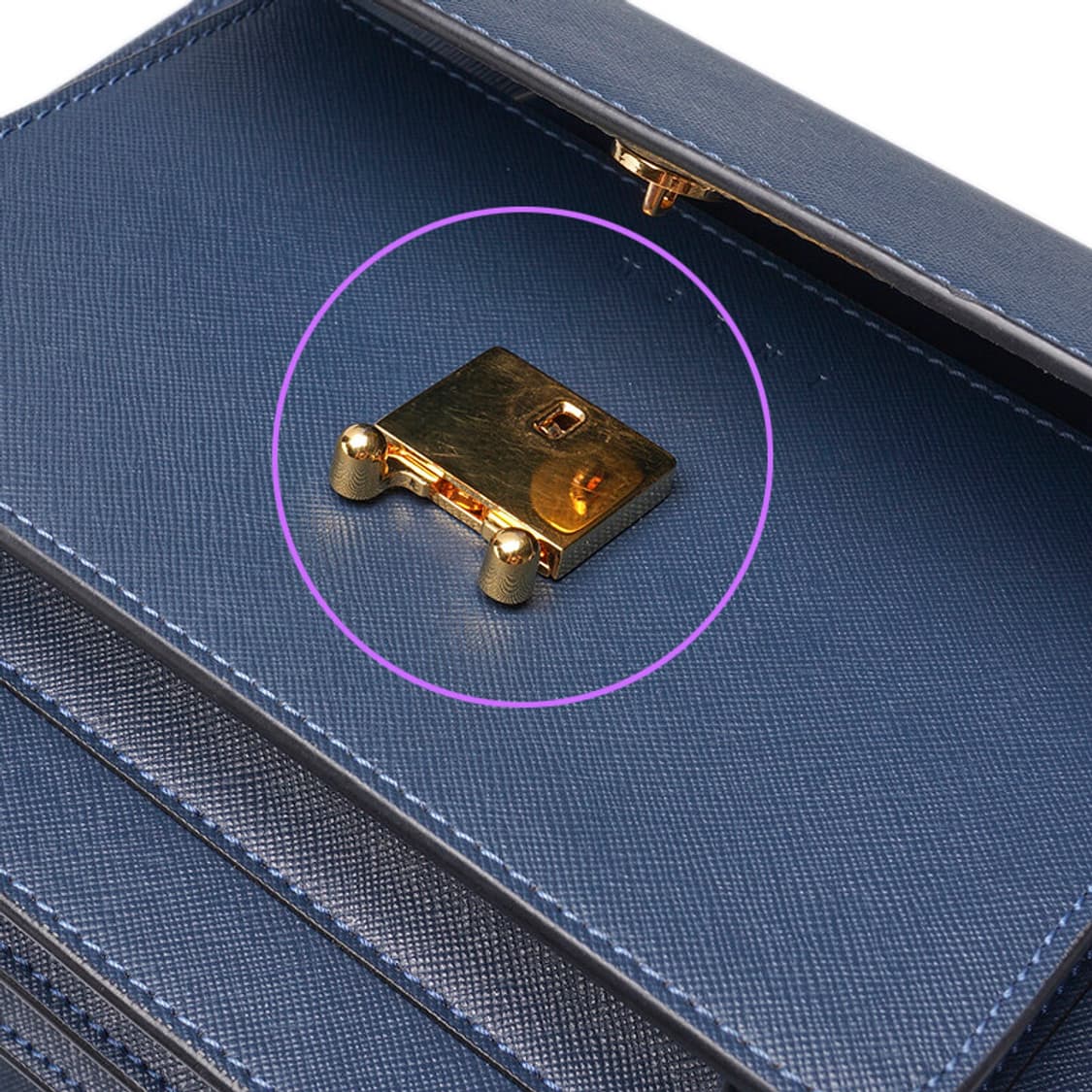 (중고) 마르니 네이비 사피아노 트렁크 미듐 숄더백 상품이미지8