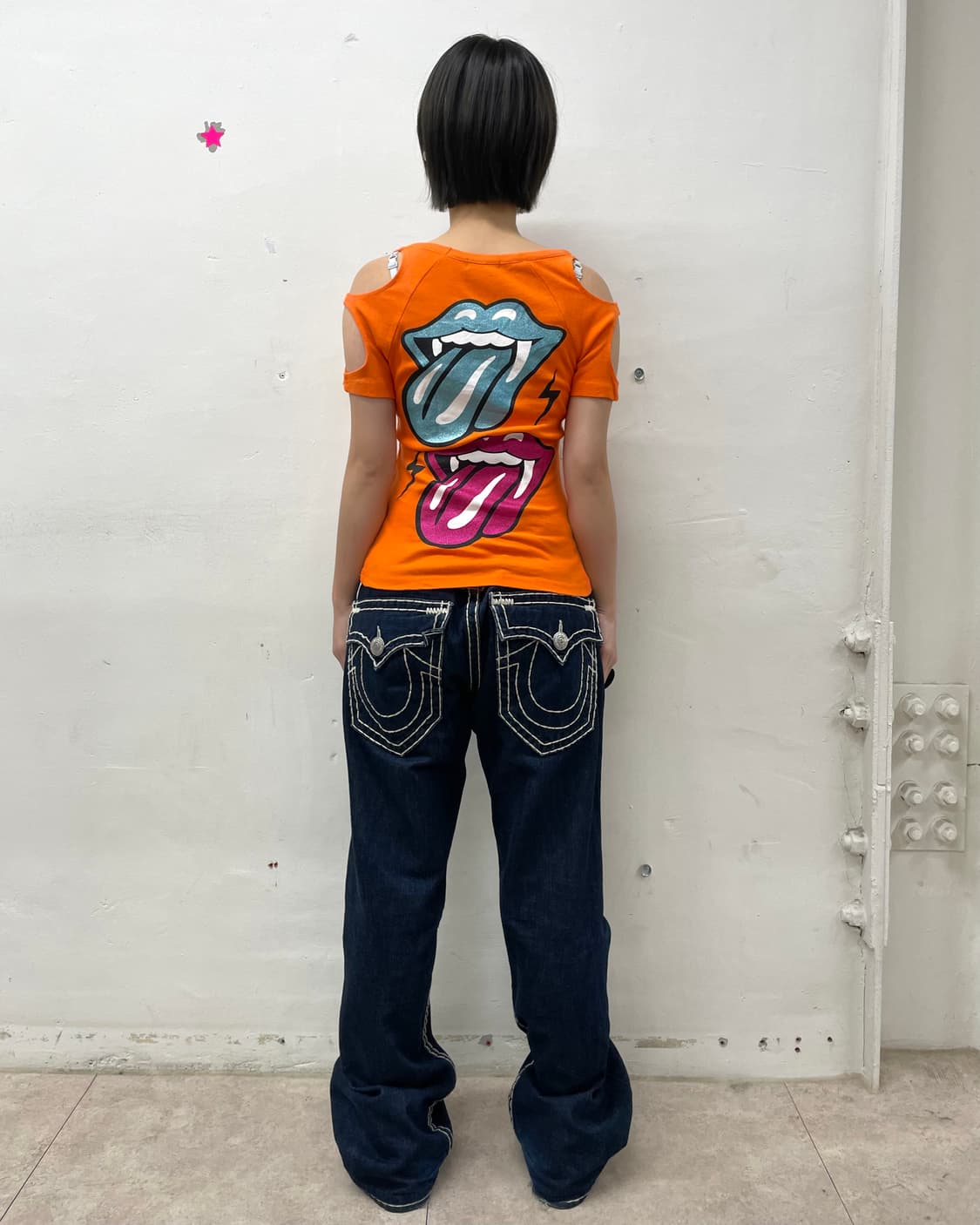 Rolling Stones Lightning Lip Orange T 상품이미지5