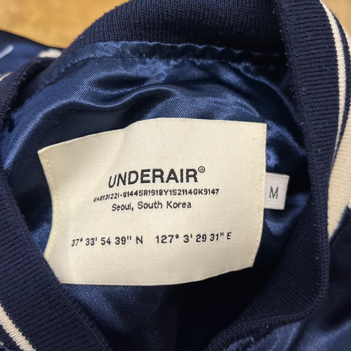 [정품/M] 언더에어 벚꽃 자수 스카쟌 자켓 b14 상품이미지8