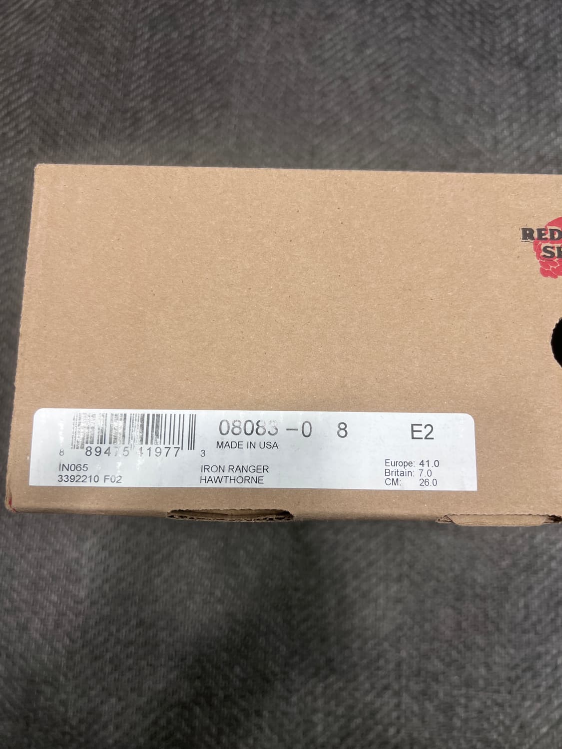 레드윙 아이언레인저 8083 발볼EE 260사이즈 팝니다. 상품이미지9