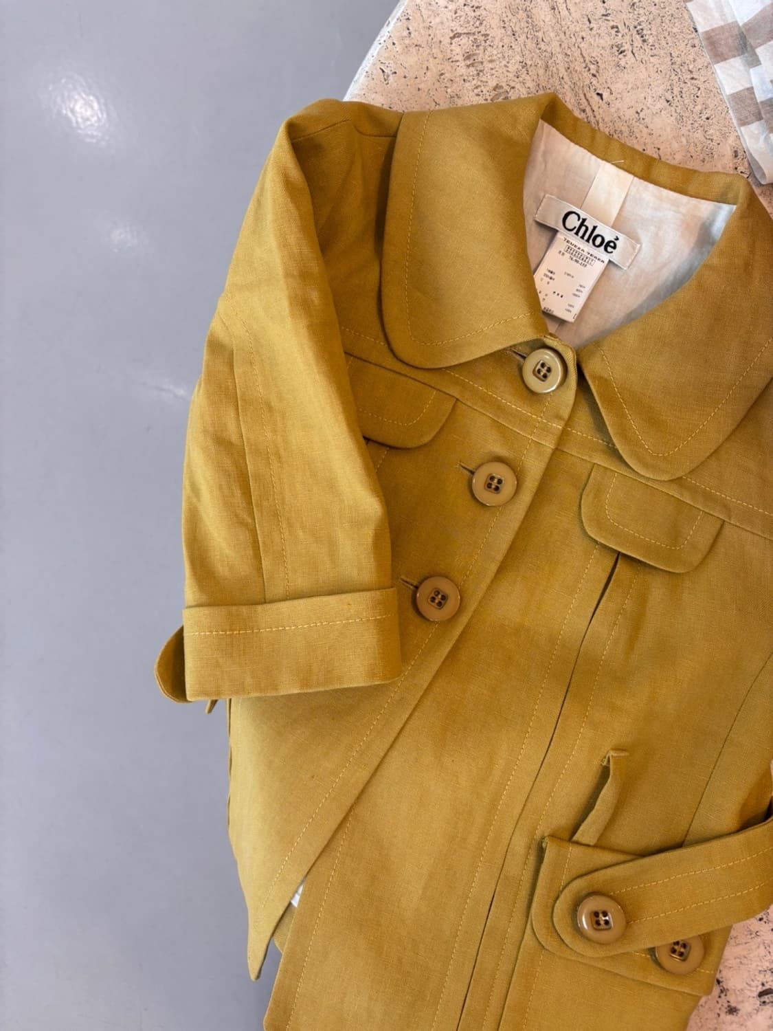 Vintage Chole Linen Half Jacket 상품이미지1