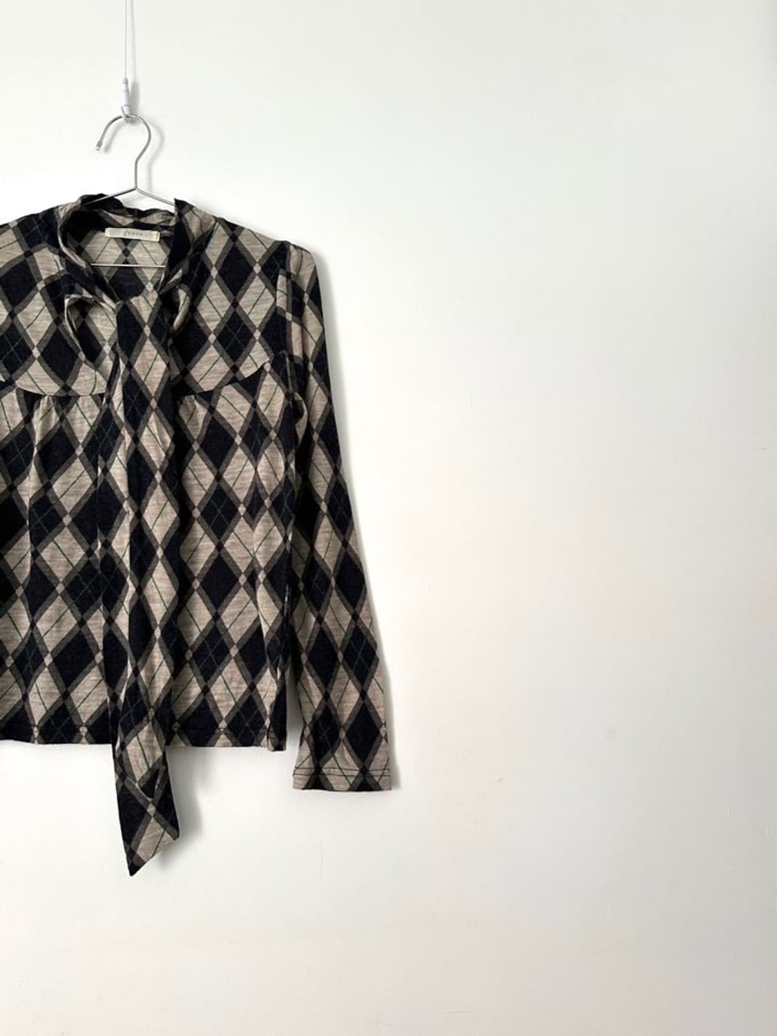 Diamond check tie top   상품이미지4