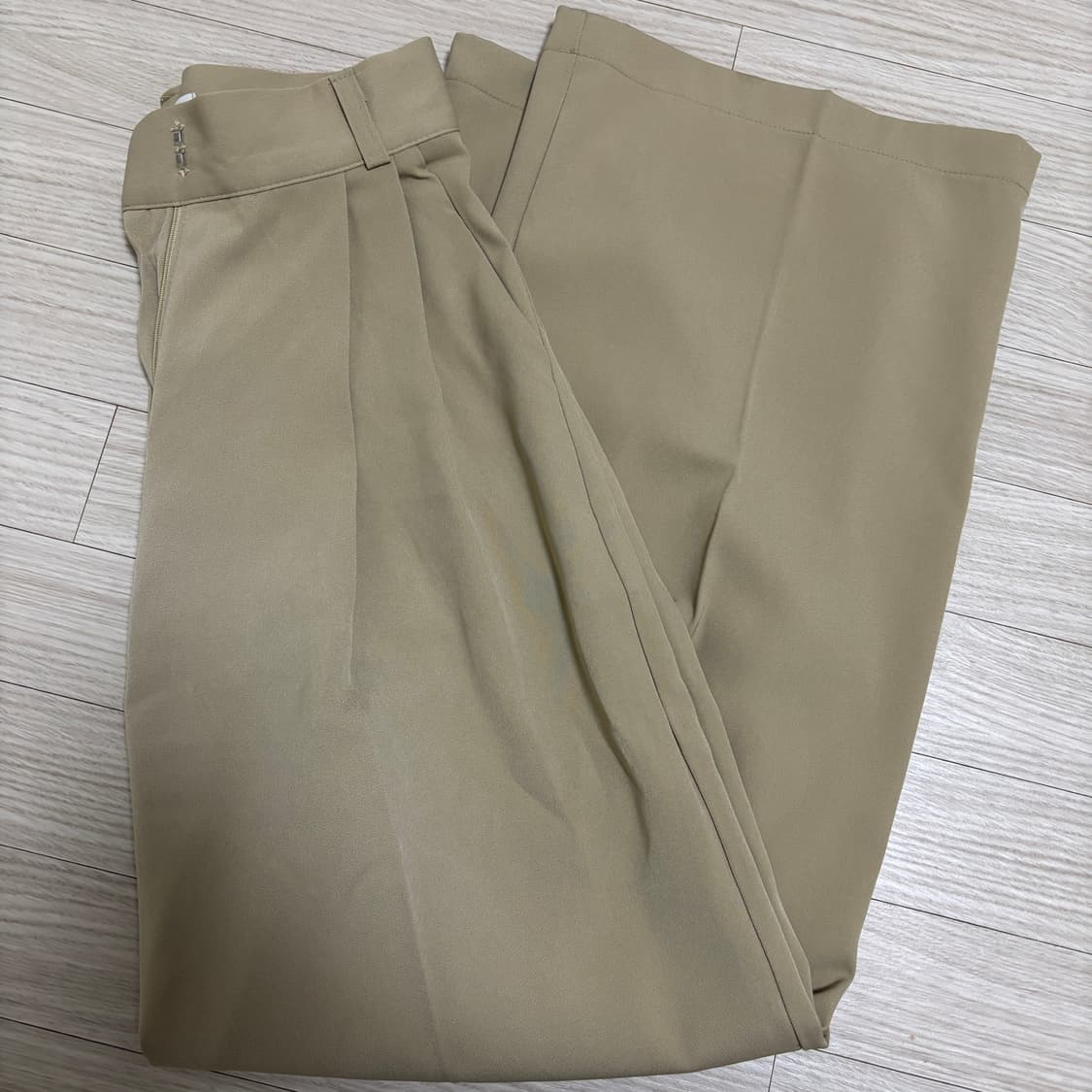 베이델리 투핀턱 와이드 슬랙스 베이지 XS 롱 상품이미지9