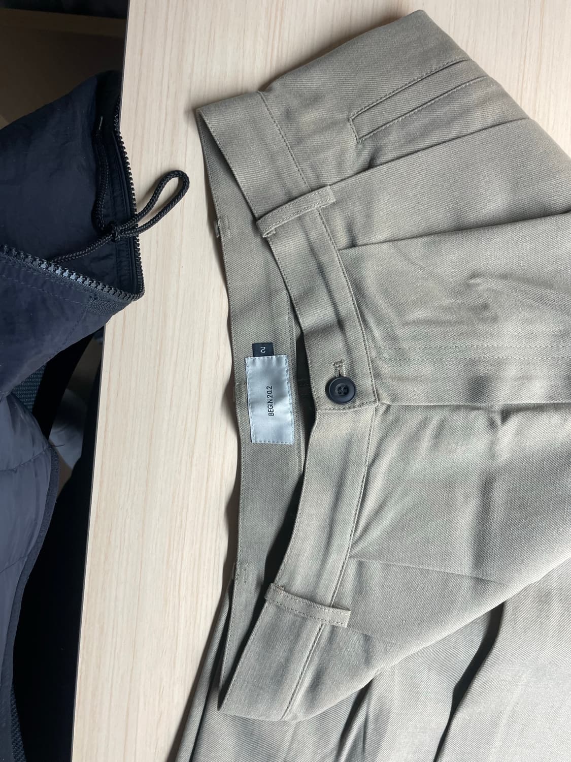 비긴 202 코튼 도비 팬츠 워시드 베이지 2 상품이미지3