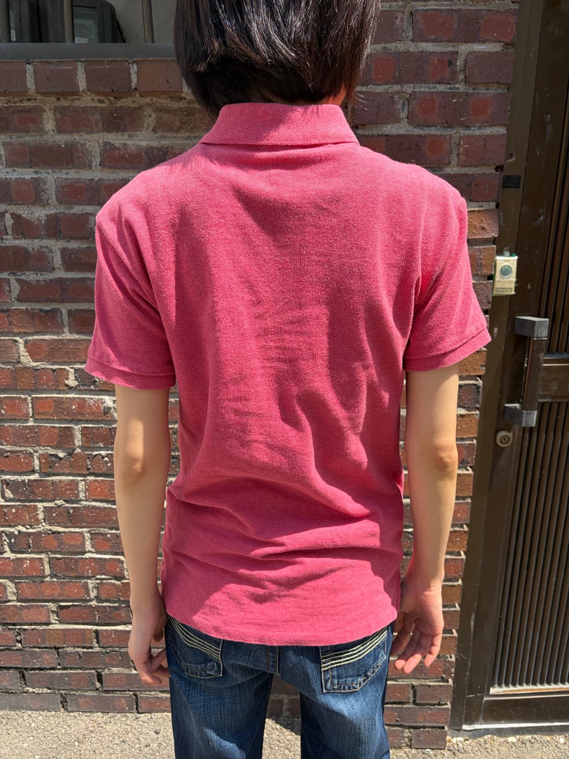 Polo Ralph Lauren 핑크 카라 반팔 티셔츠 S 상품이미지5