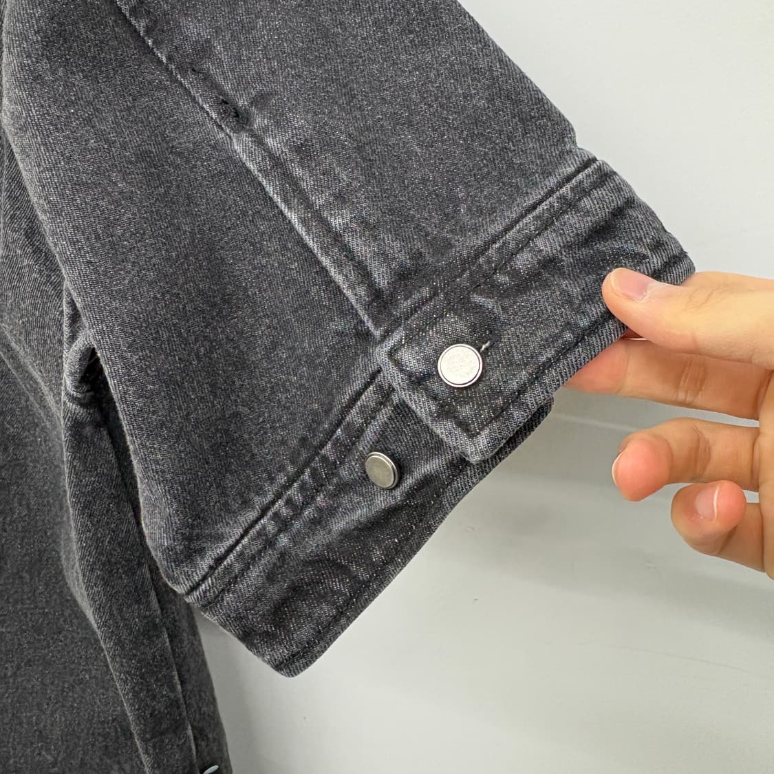 ZIOSONGZIO 블랙 데님 반팔 셔츠 남성 L 상품이미지9