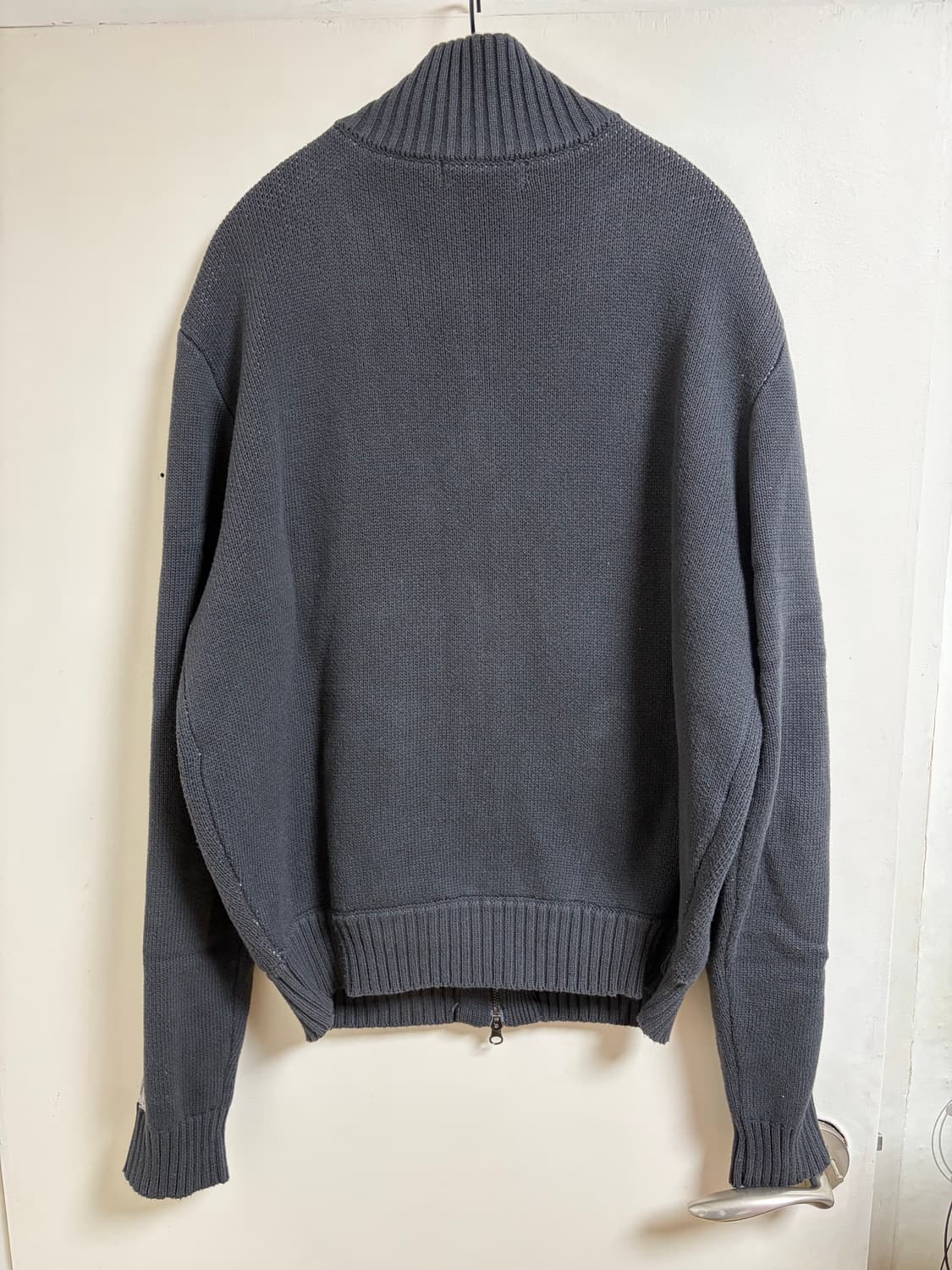 (2) 아캄 선 자카드 집업 스웨터 다크그레이 상품이미지2